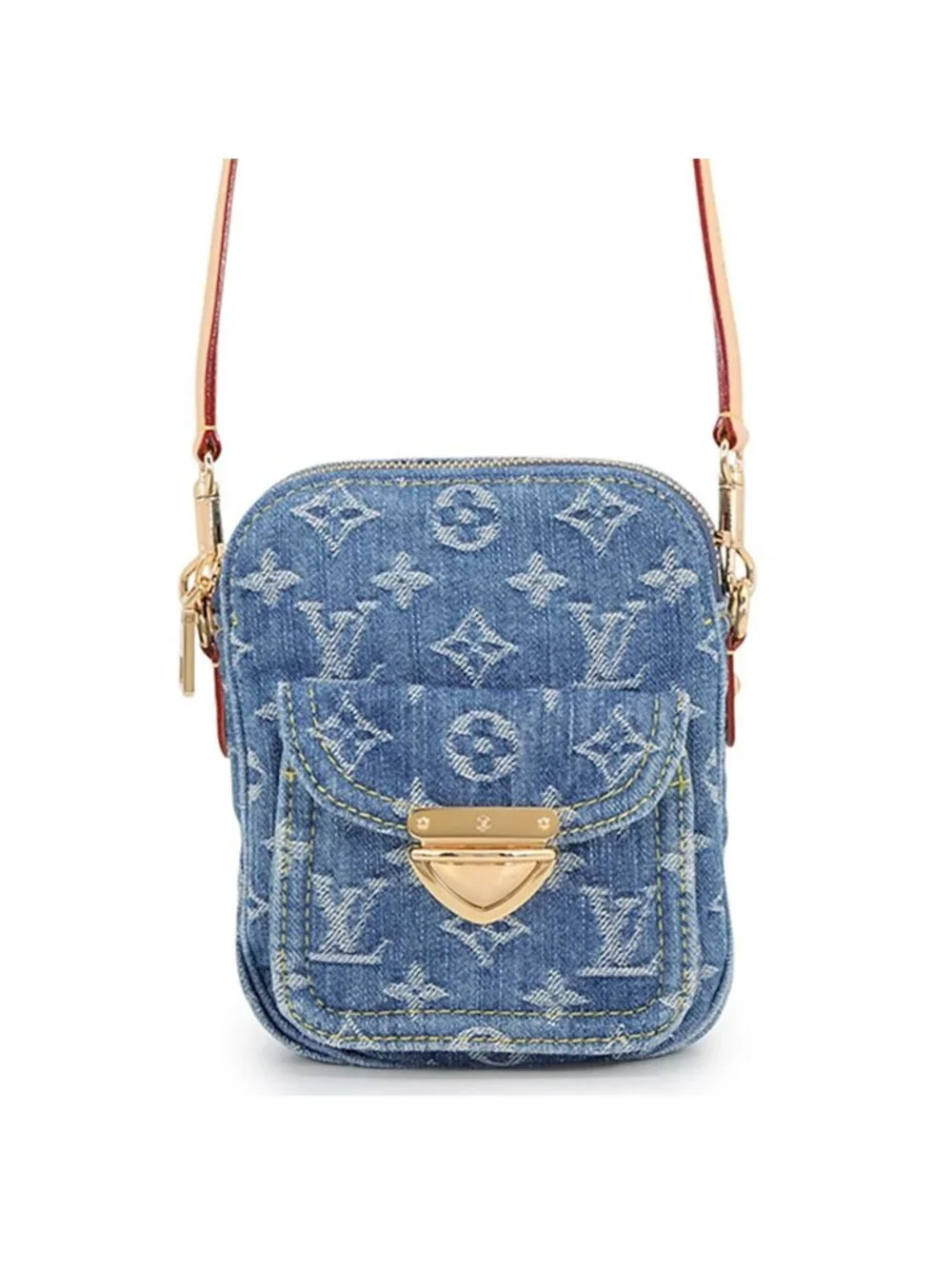 Louis Vuitton Shoulder Bag Monogram Denim LV Remix Pochette Fairfax